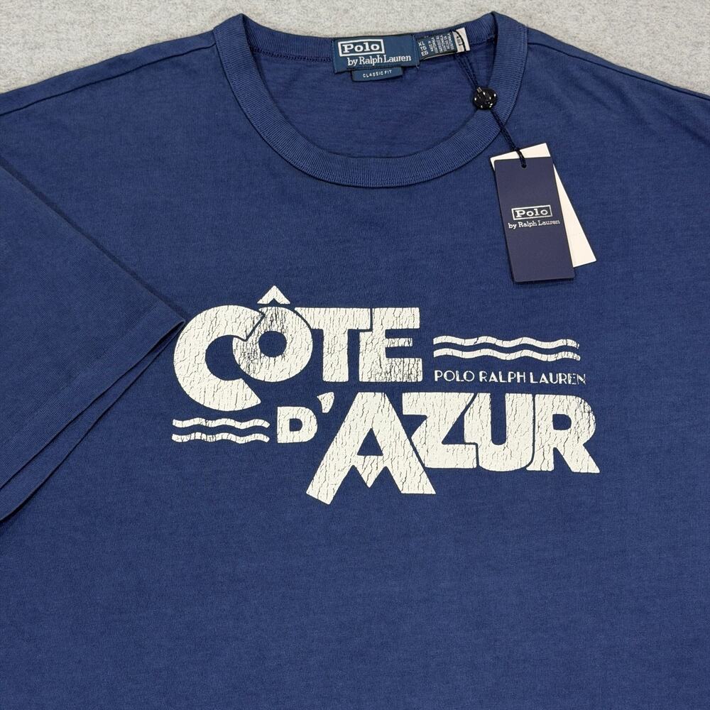 Polo Ralph Lauren Côte D'Azur Classic Fit T Shirt Men's XL Navy Blue Cotton NWT